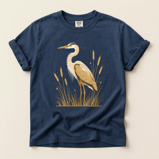 Heron In Wheat - Navy