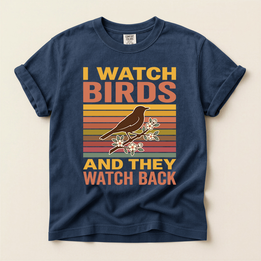 Birds Watch Back - Navy