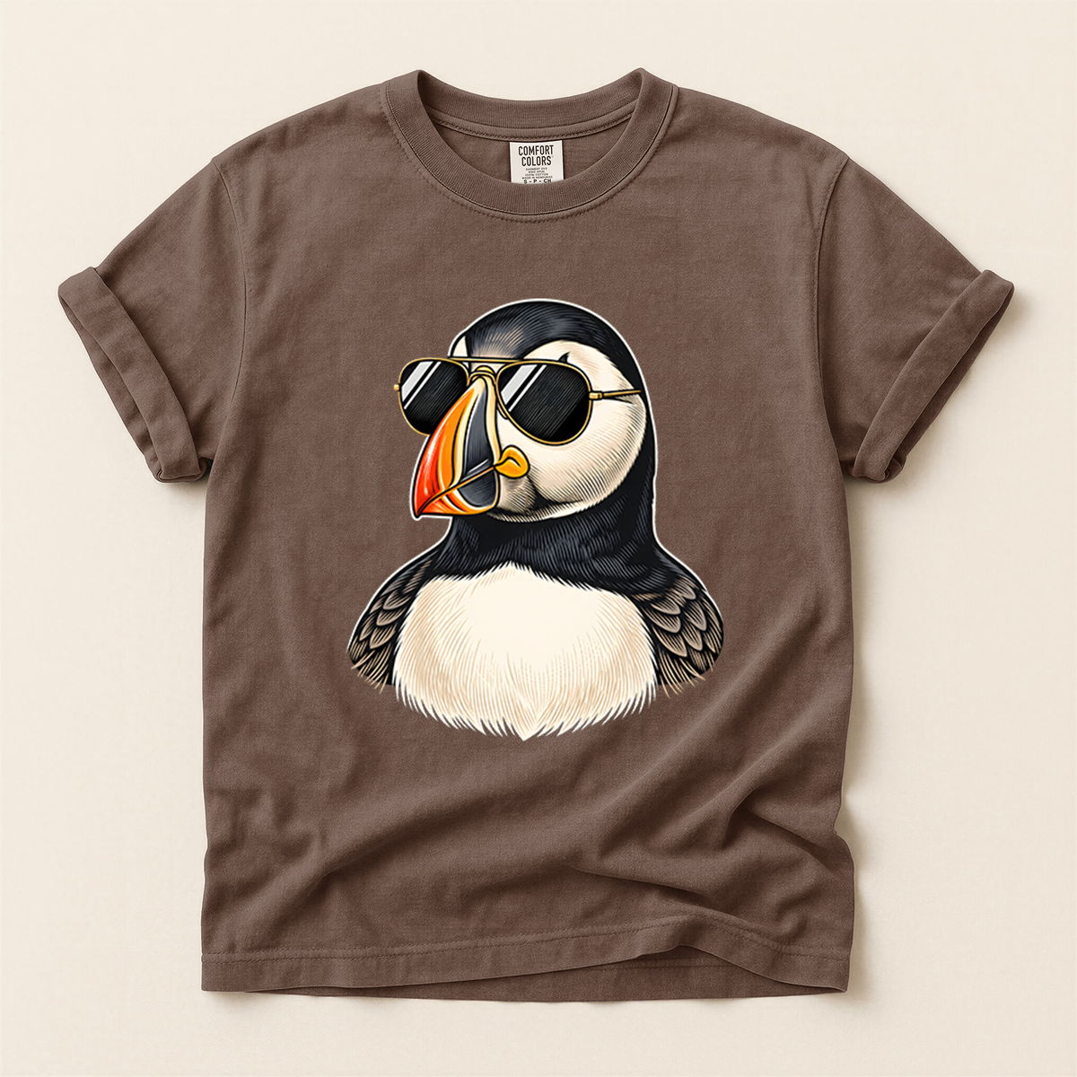Puffin Wears Sunglasses - Espresso