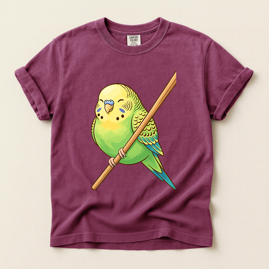 Budgie On Perch - Berry