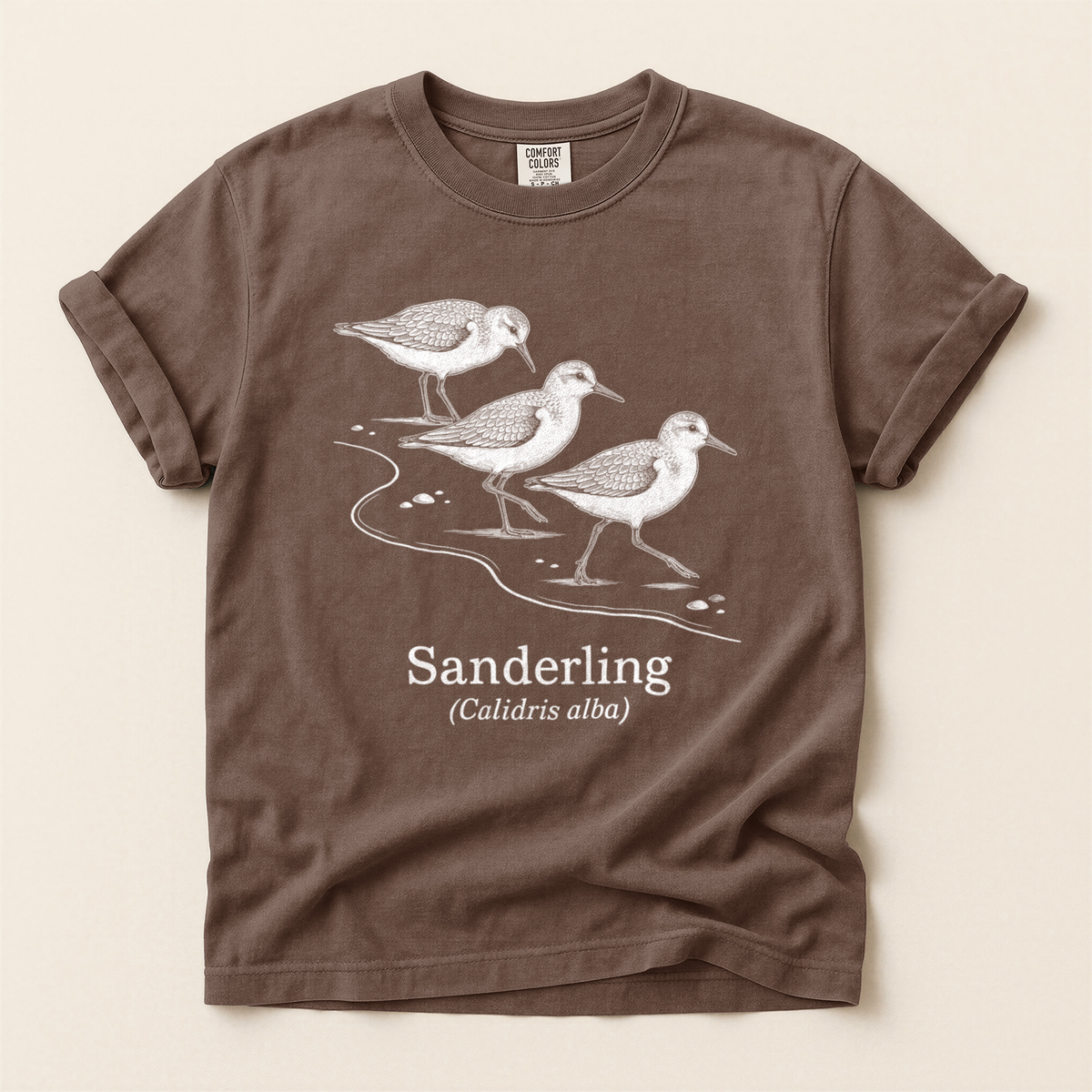 Sanderling Line Art - Espresso