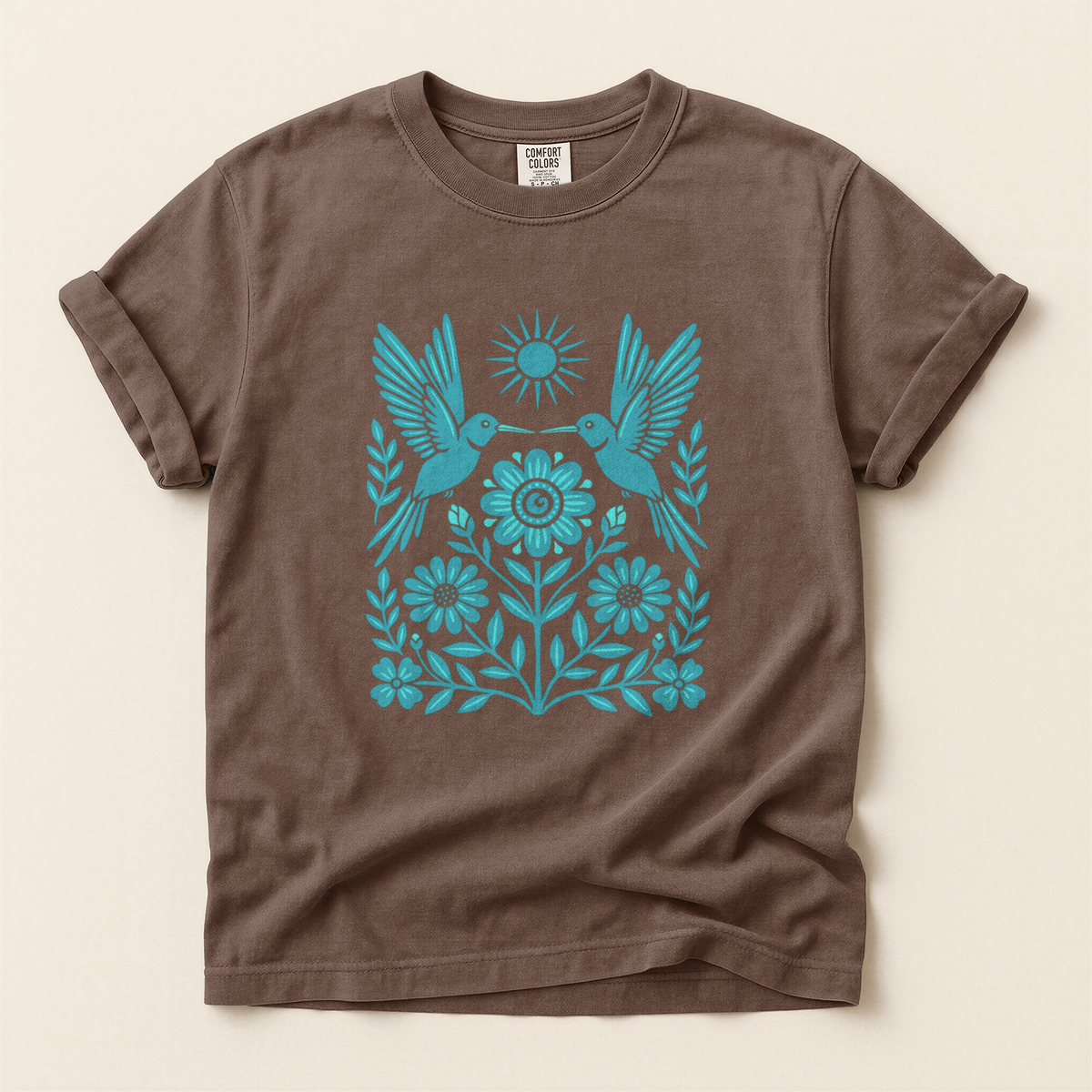 Folk Bird Bloom - Espresso