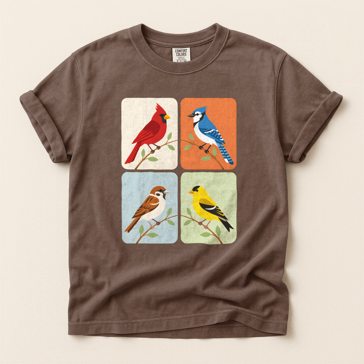 Four Bird Squares - Espresso