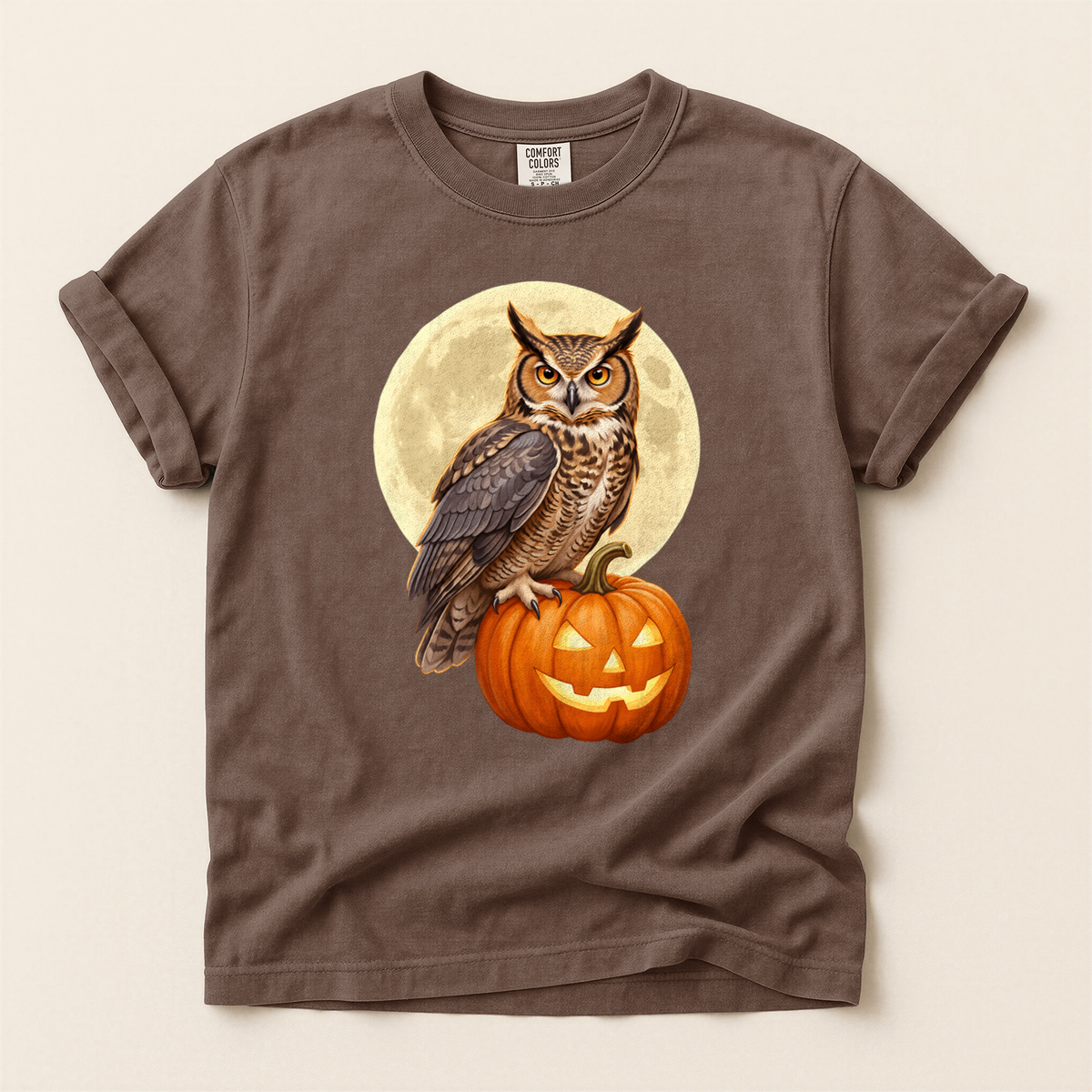 Owl Pumpkin Moon - Espresso