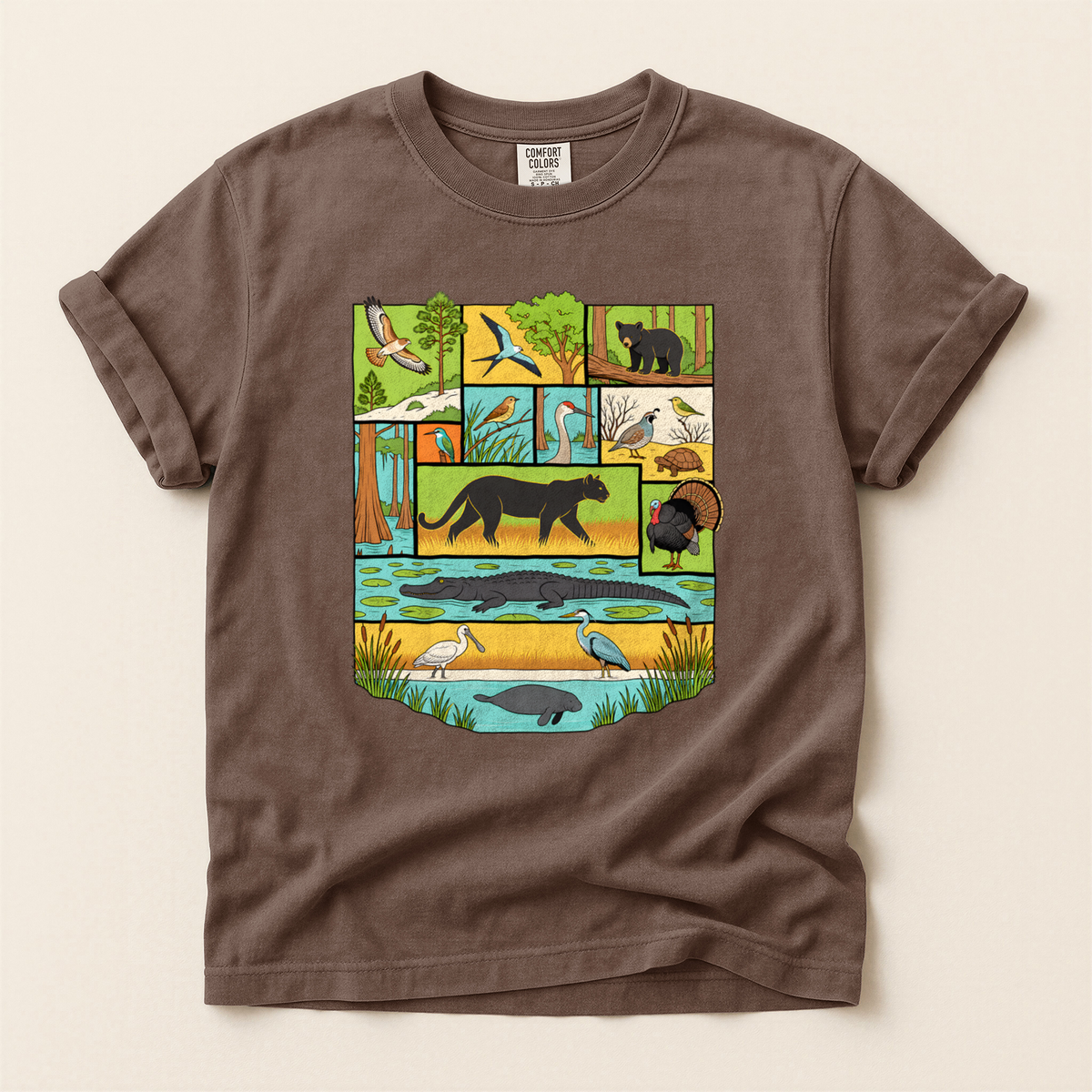 Florida Wildlife Panels - Espresso