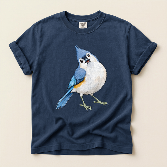 Tufted Titmouse Stand - Navy