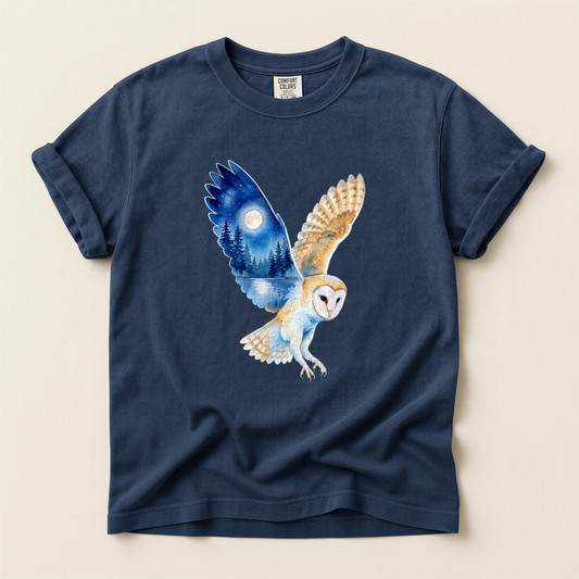 Owl Forest Moon - Navy