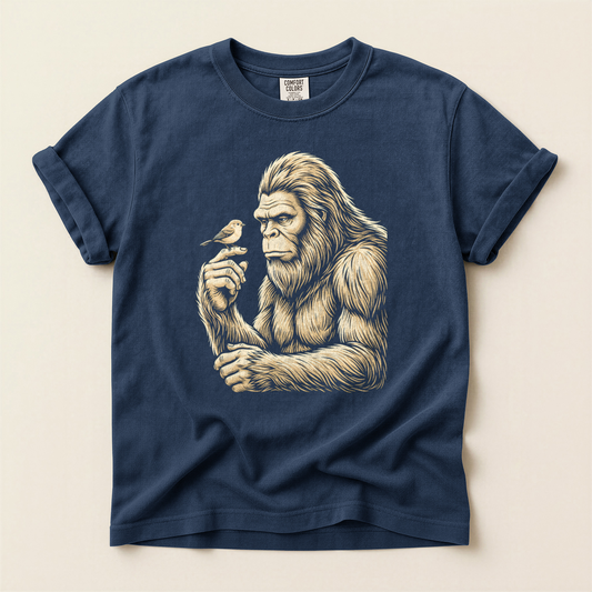 Bigfoot Holds Bird - Navy