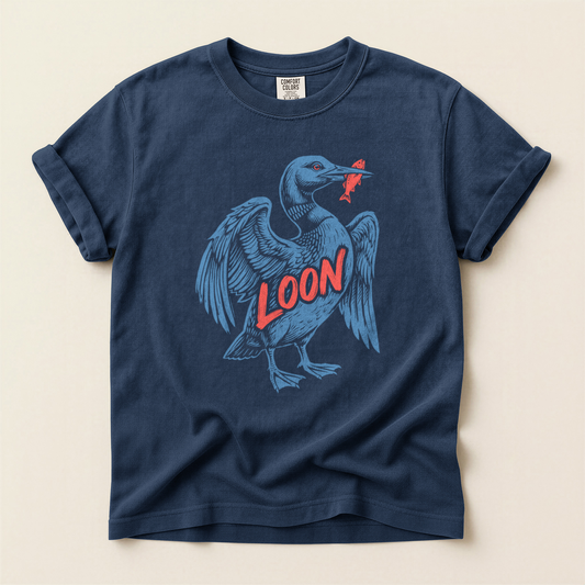 Loon Catches Fish - Navy