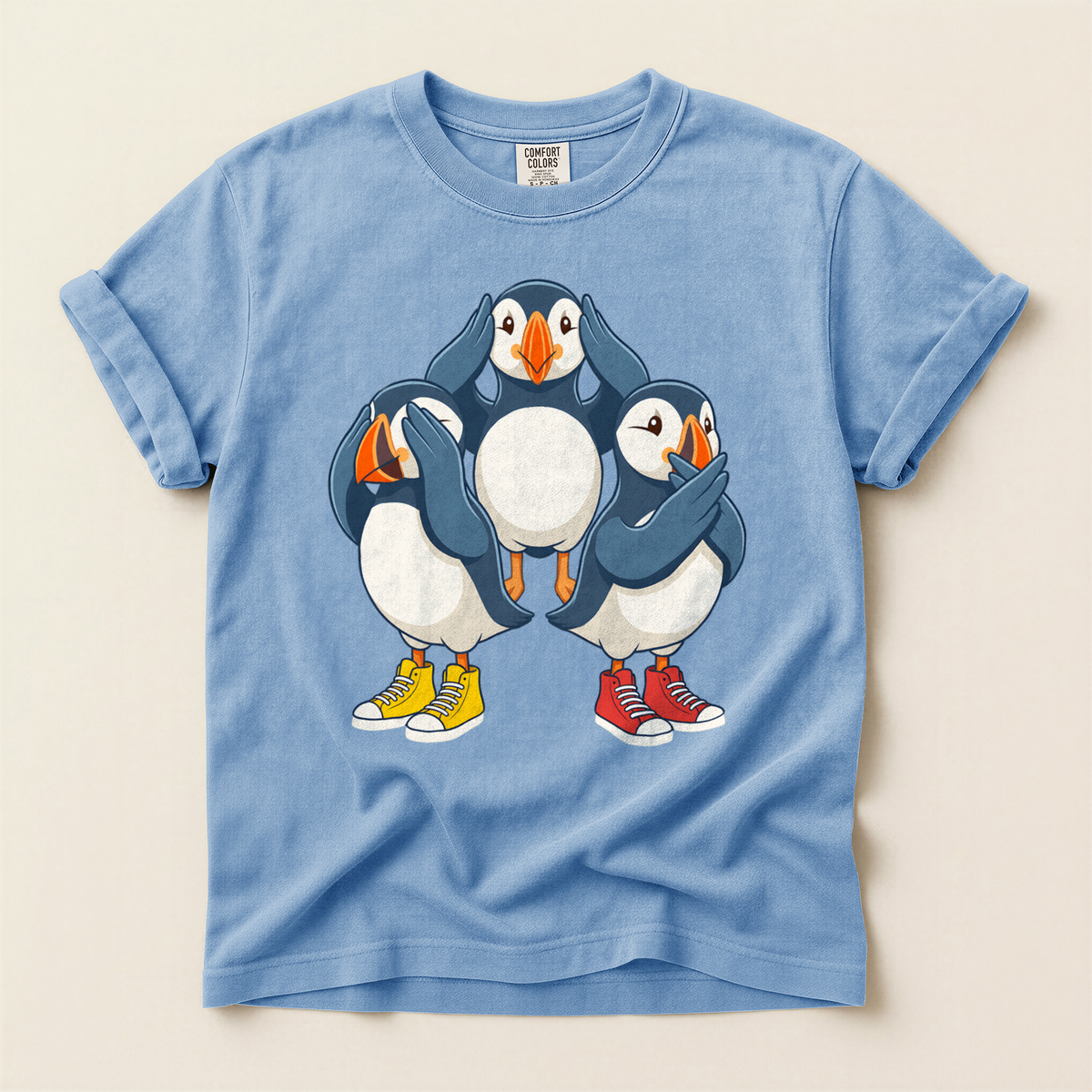 Puffins In Sneakers - Washed Denim