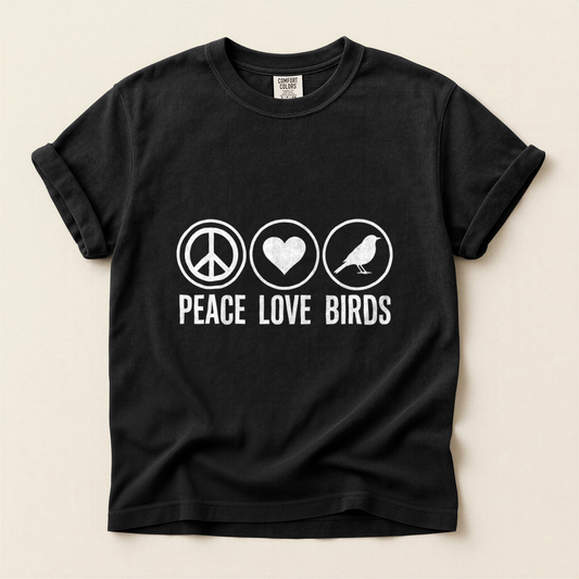 Peace Love Birds - Black