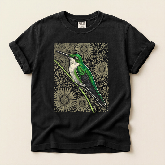 Hummingbird Art Nouveau - Black