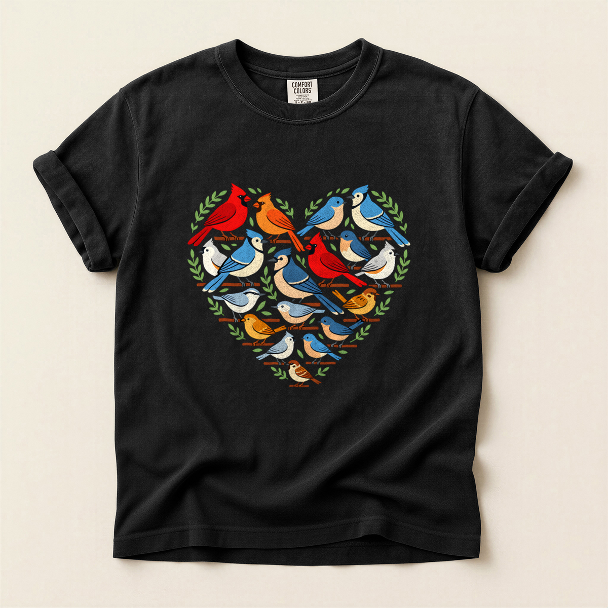 Bird Heart Wreath - Black