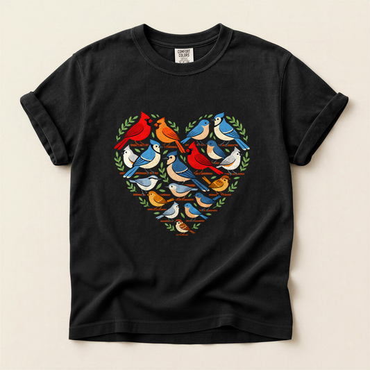 Bird Heart Wreath - Black