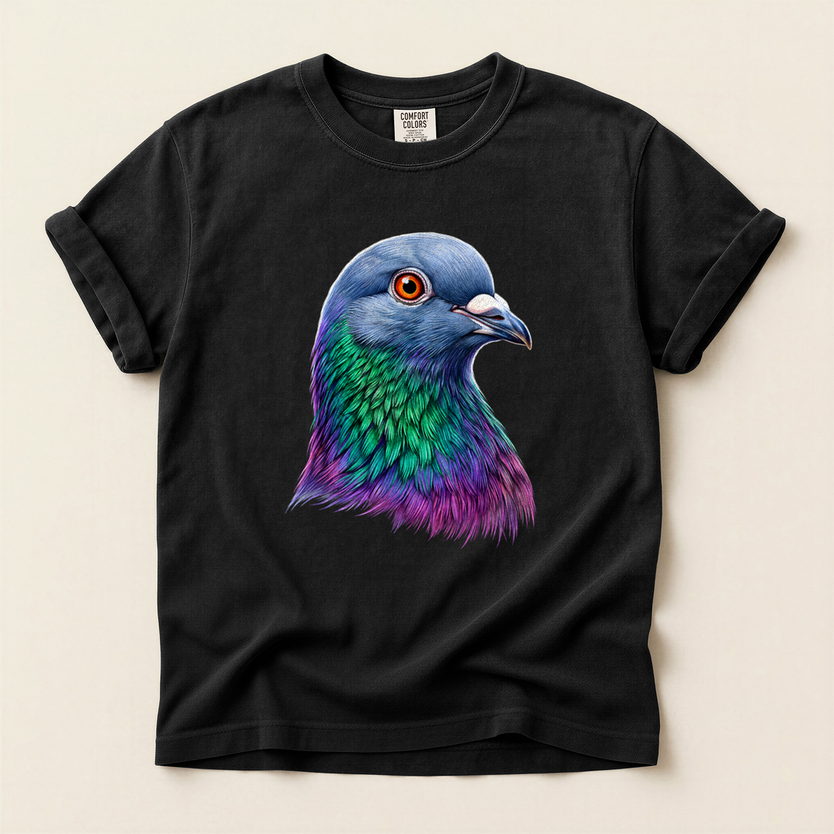 Iridescent Pigeon Head - Black
