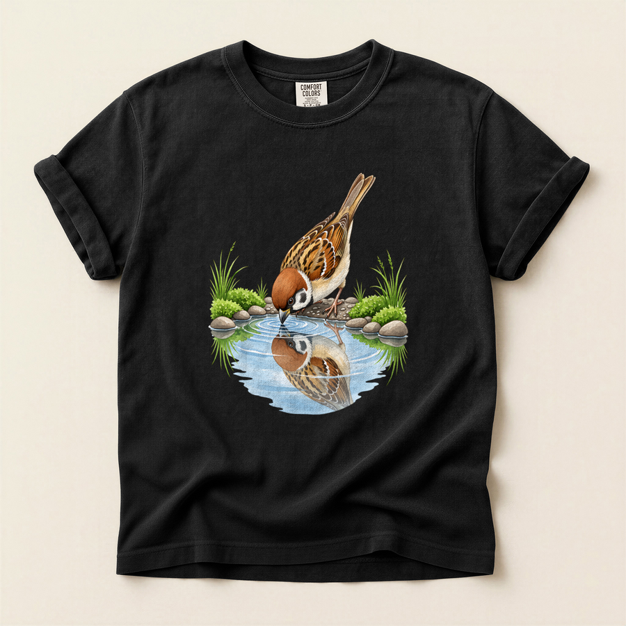 Sparrow Water Reflection T-Shirt