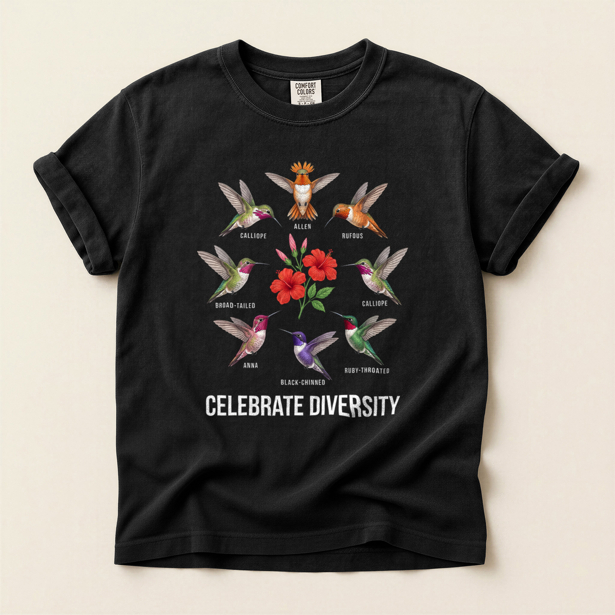 Hummingbirds Celebrate Diversity - Black