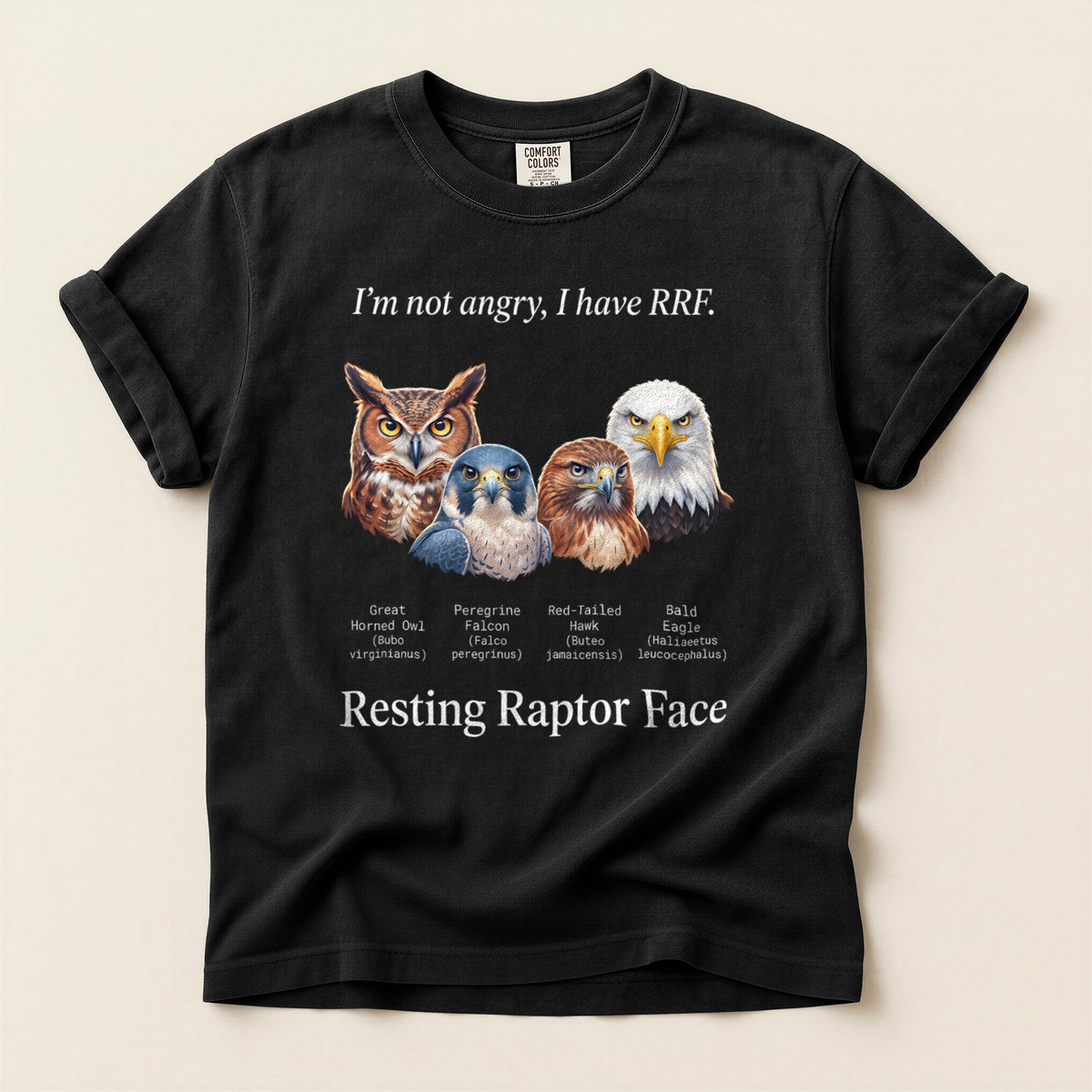 Resting Raptor Face - Black