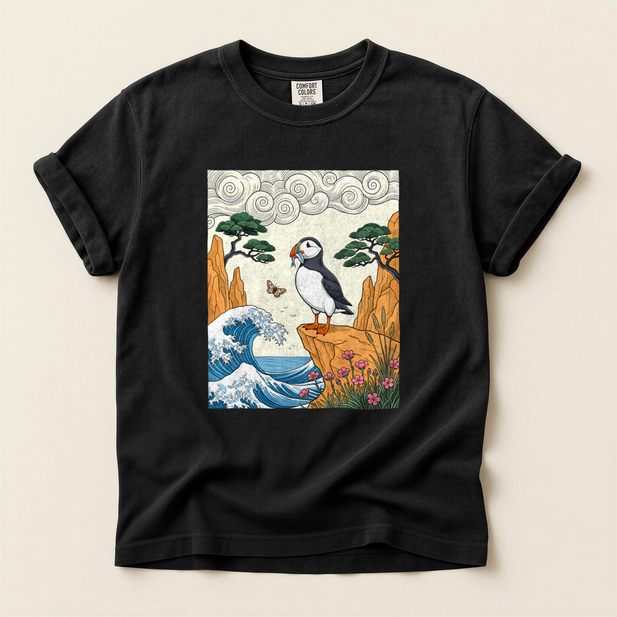 Puffin Great Wave - Black