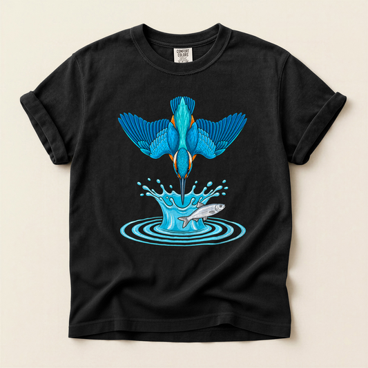 Kingfisher Dives Fish - Black