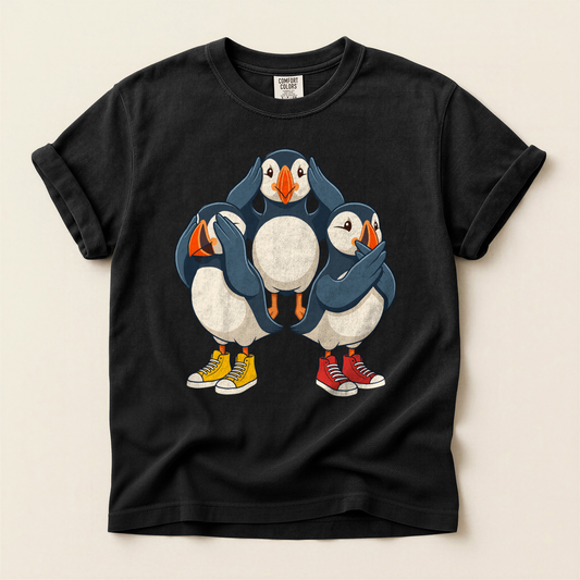 Puffins In Sneakers - Black