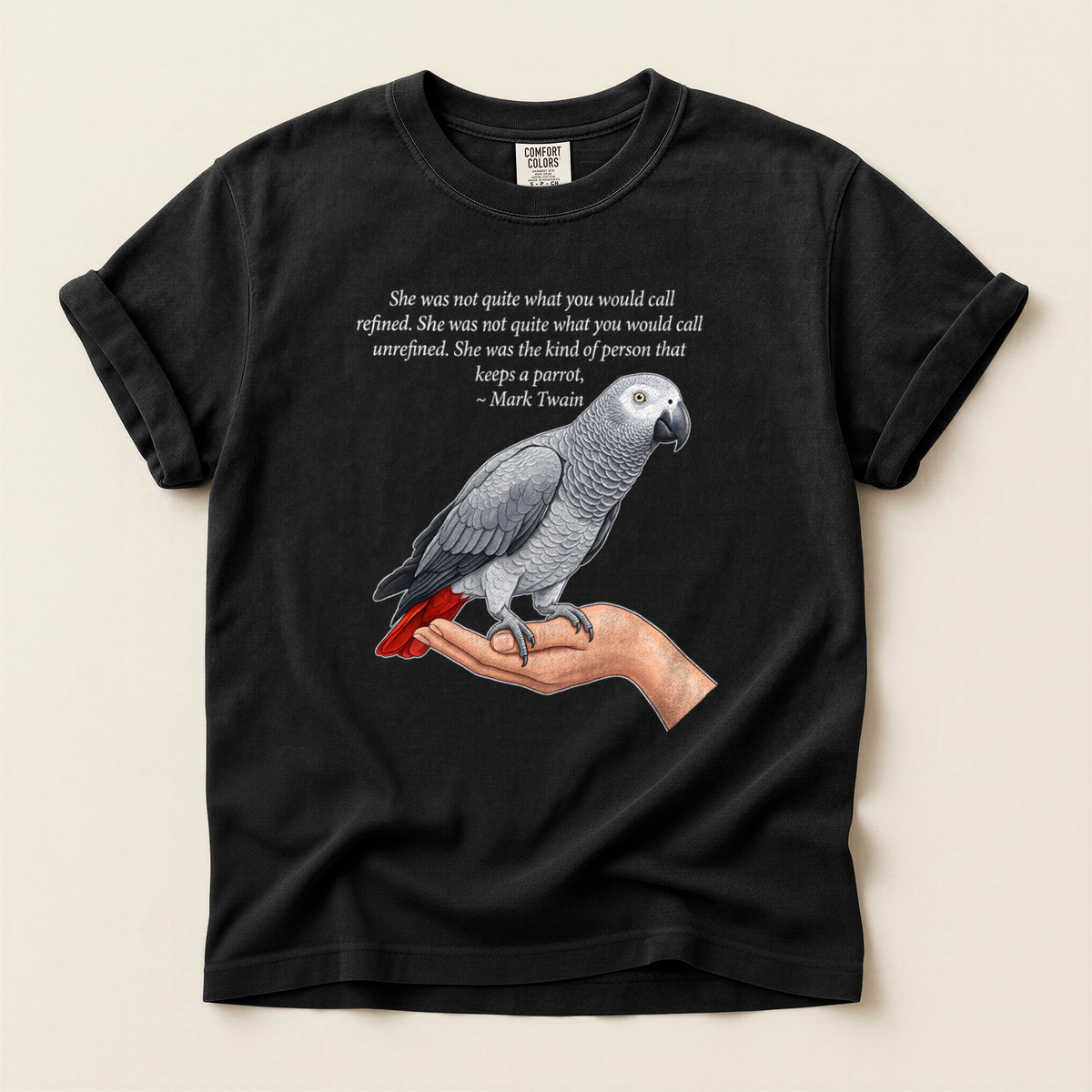 Grey Parrot Quote - Black