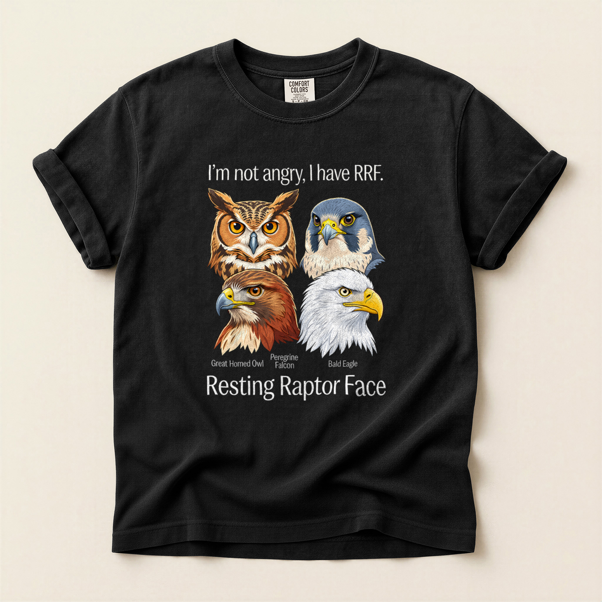 Angry Raptor Faces - Black