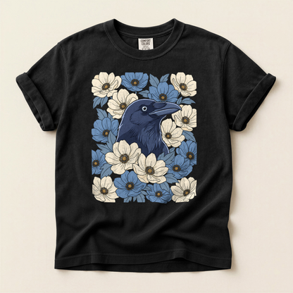 Crow Blue Blossoms - Black