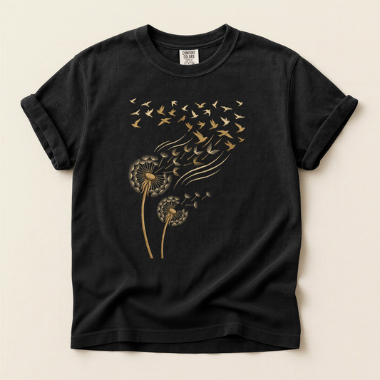Dandelion Birds Drift - Black
