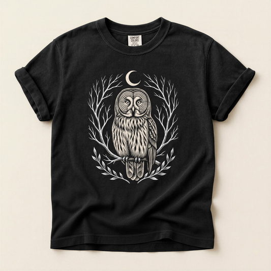 Moon Owl Wreath - Black