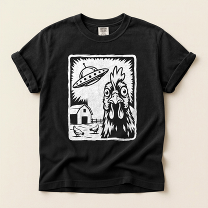 Chicken UFO Sketch - Black