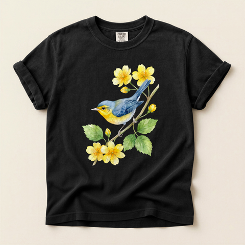 Warbler Yellow Blossom T-Shirt