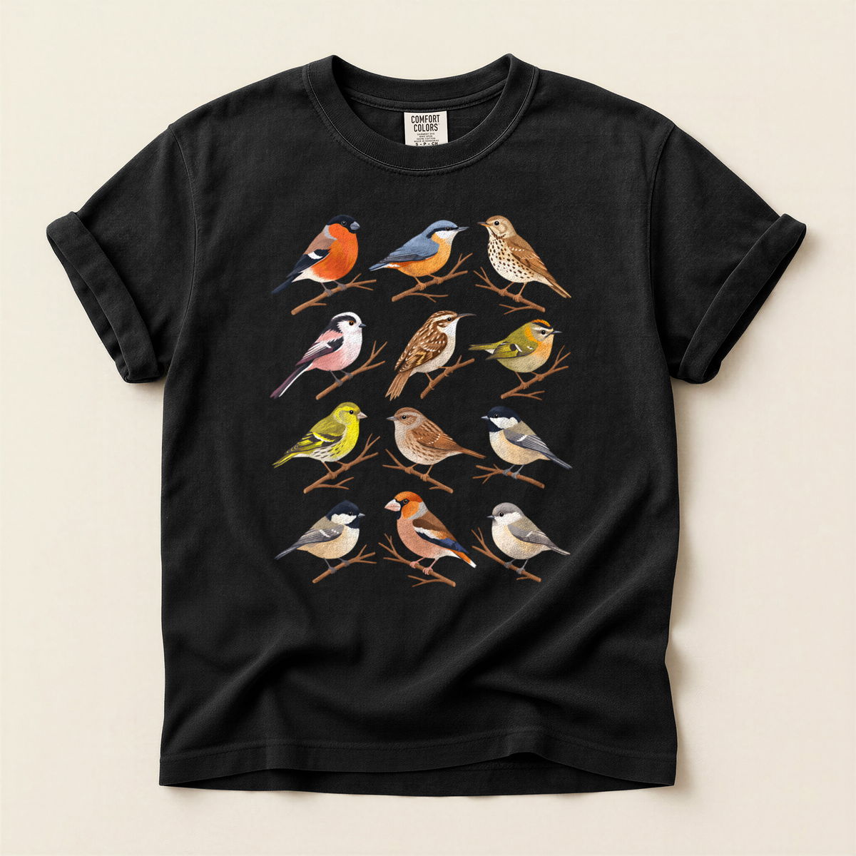 Small Bird Grid - Black