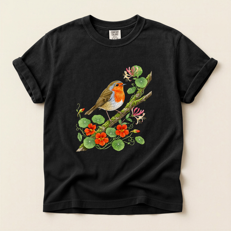 Robin Nasturtium Branch T-Shirt