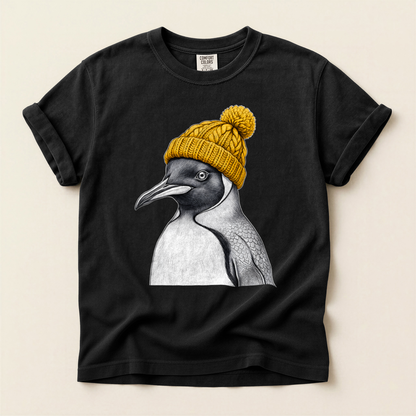 Penguin Yellow Beanie - Black