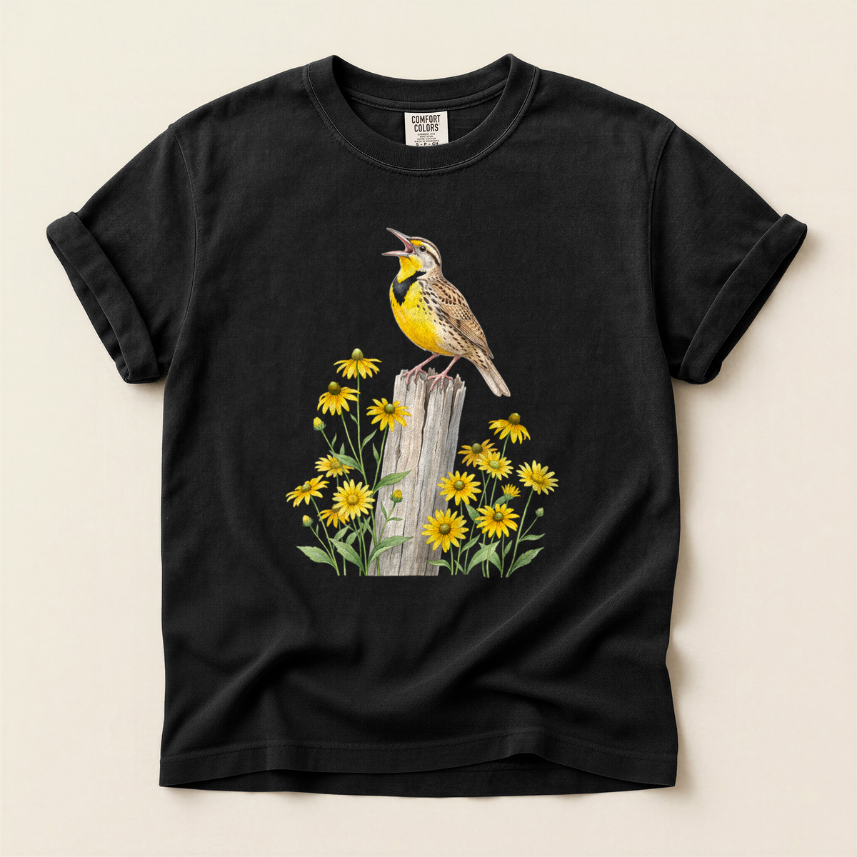 Meadowlark Yellow Flowers - Black