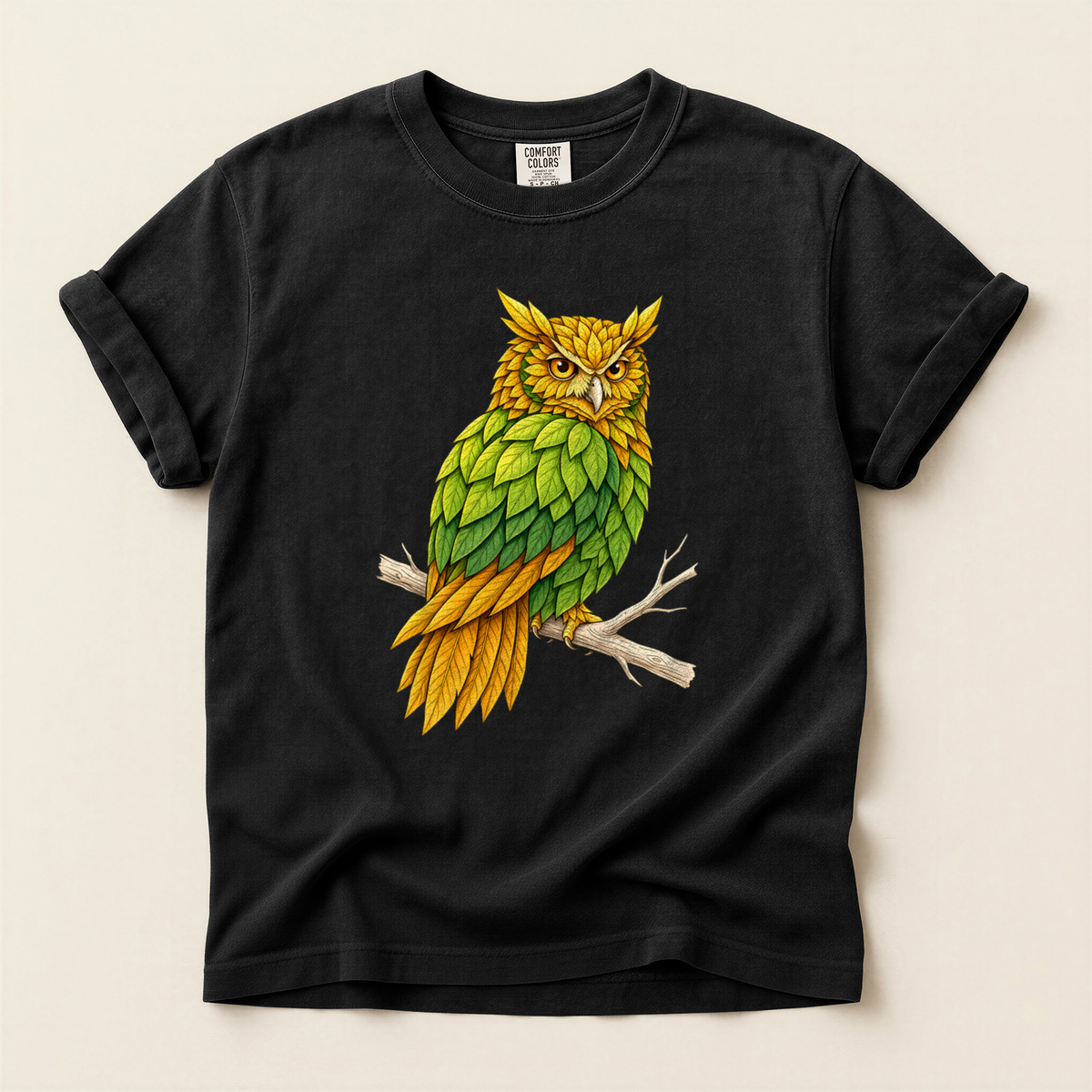 Leaf Feather Owl - Black