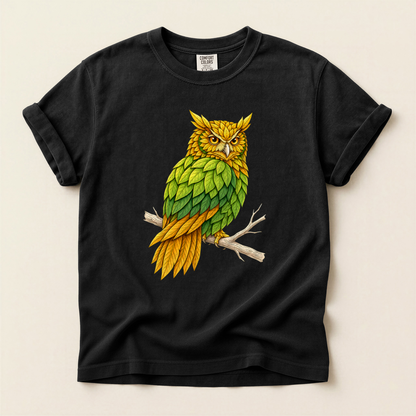 Leaf Feather Owl - Black