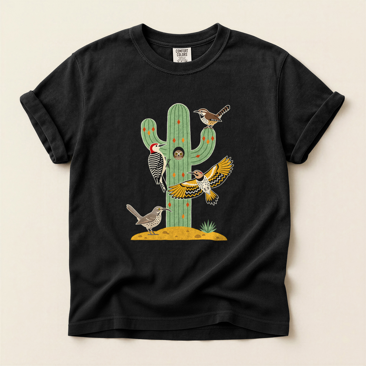 Cactus Desert Birds - Black
