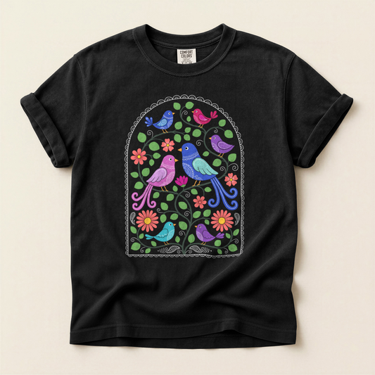 Folk Arch Birds - Black