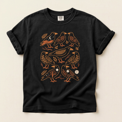 Folk Bird Pattern - Black