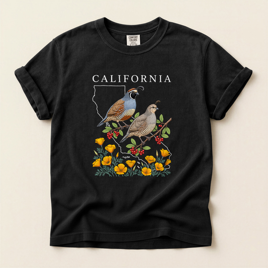 California Quail Poppies - Black
