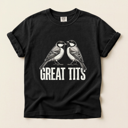 Great Tits Pair - Black