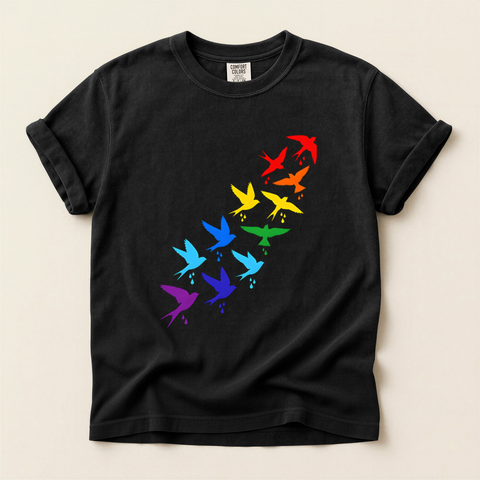 Rainbow Bird Flight T-Shirt