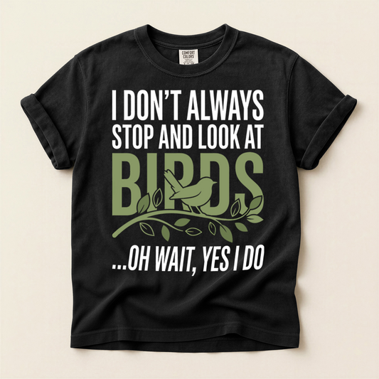 Stop Look Birds - Black