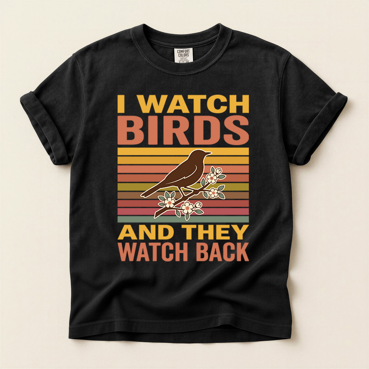 Birds Watch Back - Black