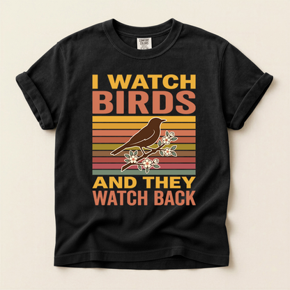 Birds Watch Back - Black