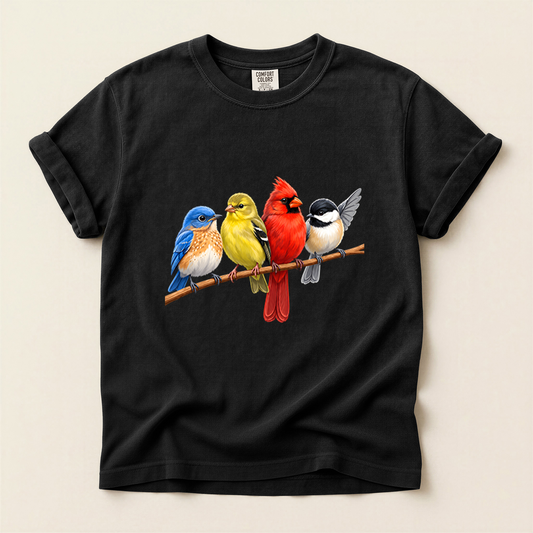 Four Branch Songbirds - Black