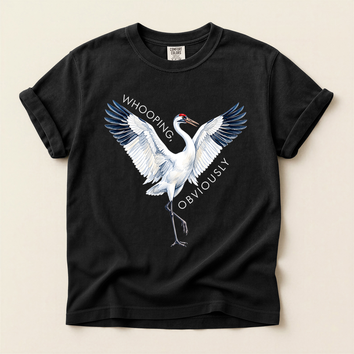Whooping Crane Obviously - Black