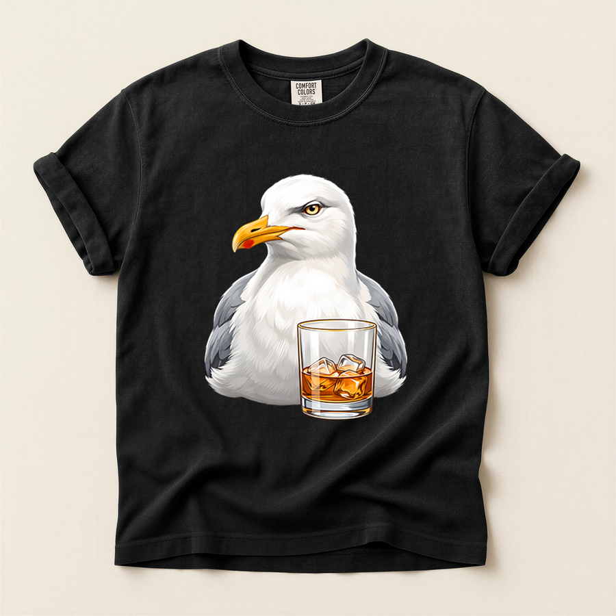 Seagull Whiskey Glass T-Shirt